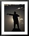 Statue of Lenin at Sunset, Bishkek City, Kyrgyzstan Lonely Planet Collection Framed Art Poster Print by Martin Moos, 25x31