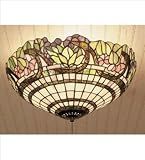 Floral Art Glass Flushmount - 15W Handel Grapevine Flushmount
