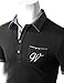 Doublju Mens Pocket embroidered logo patch short sleeve polo shirts
