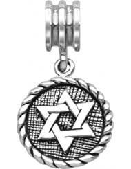 Persona Sterling Silver Star Of David Dangle Charm fits Pandora, Troll & Chamilia European Charm Bracelets