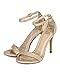 Delicious Women's Jaiden Faux Nubuck Leather Wide Strap Single Sole Heels 4