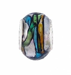 Pandora Style Charm Bead (Z118) Murano Style / Lampwork Glass (14mm x 10mm) (fits Troll too)
