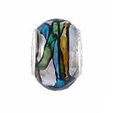 Pandora Style Charm Bead (Z118) Murano Style Glass (14mm x 10mm) (fits Troll too) ~ Solid Single Core Design ~ Serenity Crystals, Inc.