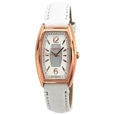 Coach Francine Oblong Copper with White Leather Strap Wrist Watch