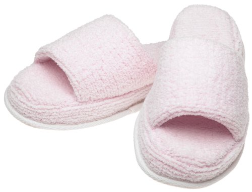 Aquis Essentials Chenille Slipper, Medium/Large, Lilac