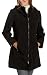 AK Anne Klein Women's Hooded Zip Front All-Weather Coat with Knit Mock Neck Rib, Black, Medium