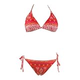 2 Pc Bikini Set Orange Top Bottom