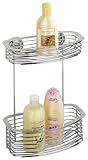 WENKO 18254100 Wandregal San Marino Magic-Loc - Befestigen ohne Bohren, 2 Ablagek&ouml;rbe, Chrom, 26 x 36.5 x 16 cm