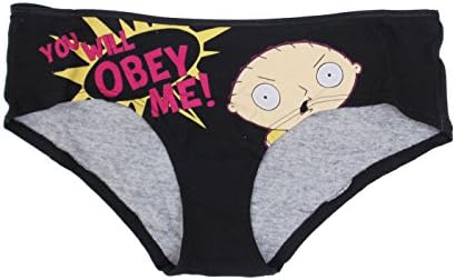 Stewie Family Guy Obey Me! Women's Hipster Panty Black-Medium
