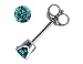 Blue Diamond Solitaire Stud Earrings 1/4 Carat (ctw) in 14K White Gold