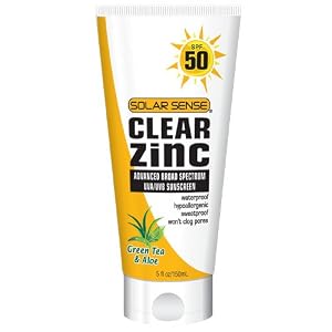 Solar Sense Clear Zinc SPF 50 Body Lotion, 5-Ounces Units (Pack of 2)