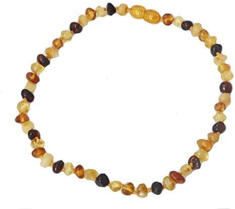 Baltic Amber Teething Necklace - Baby Jewelry - Anti Flammatory Drooling & Pain Reducing Naturally - Unisex (Multicolor) Size: Necklace Color: Multicolor Model: (Newborn, Child, Infant)