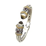 14K Yellow Gold and Sterling Silver with Citrine and Garnet Cuff