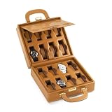 Scatola del Tempo16B Leather Collectors 16 Watch Carry Travel Case