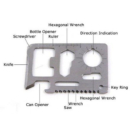 11 in 1 Function Card Camping Survival Pocket Knife Mini Outdoor Tools