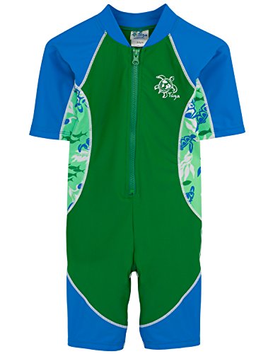 Tuga Boys UPF 50+ Low Tide Short Sleeve One-Piece Swimsuit