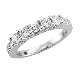 14k White Gold 5-Stone Diamond Ring / Band, Size 7 (H-I, I, 1.00 carat)