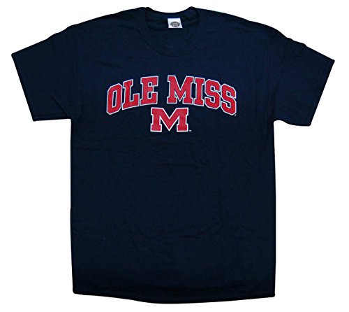 Ole Miss Rebels Adult Arch and Logo Short Sleeve T-Shirt - Navy