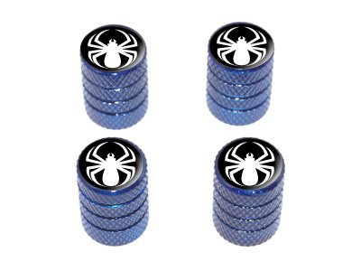  Spider White - Spiderman - Tire Rim Valve Stem Caps - Blue