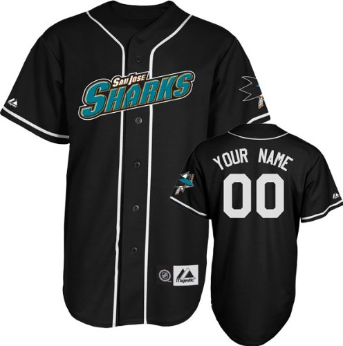 San Jose Sharks Jersey: Black Customizable NHL Replica Baseball Jersey