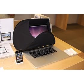 Portable Laptop or LCD privacy and anti glare sun shade - hood for 12