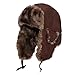 City Hunter Suede Solid Faux Fur Trooper Hat - Brown OSFM
