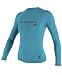 O'Neill Wetsuits Women's Basic Skins Long Sleeve Rash Guard  (Turquoise, Small)