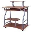 Computer Cart And Casters - Light Walnut