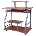 Computer Cart And Casters - Light Walnut
