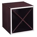 X Section Storage Cube (Espresso with Silver strip) (15H x 15W x 15D)