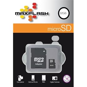 MaxFlash 32 GB Class 4 High Speed MicroSDHC Flash Memory Card - Retail Packaging w/ SD Adapter