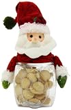 World Wide Gourmet Foods Santa Jar Gift Set with Peppermint Shortbread Cookies