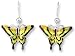 Clearly Charming Yellow Tiger Swallowtail Butterfly Sterling Silver and Enamel Earrings by Zarah
