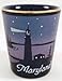 Maryland Nautical Scene Cobalt Blue Frosted Shot Glass