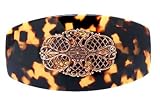 France Luxe Filigree Florentine Wide Volume Barrette - Tokyo w/Antique Gold