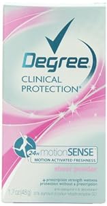 Degree Clinical Protection, Women Sheer Powder, Motion Sense, 1.7 Ounce