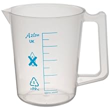 Azlon polypropylene intermediate-form laboratory pitcher with handle and printed graduations