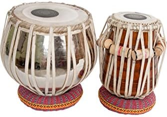 Sajid Pro Tabla Set Heavy Nickel Plated Brass Bayan and 5.25" Dayan