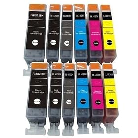 12 Cartridges. 2x Full sets of 6 high capacity inks. PGI525 (PGI-525PGBK) Black 22ml & CLI526 (CLI-526) 12ml Black Grey Cyan Magenta Yellow Canon Compatible Ink Cartridges for Pixma MG6150 MG6250 MG8150 MG8250 Printers with chip for easy install. VAT Receipt with every order. FREE DELIVERY!