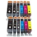 12 Cartridges. 2x Full sets of 6 high capacity inks. PGI525 (PGI-525PGBK) Black 22ml & CLI526 (CLI-526) 12ml Black Grey Cyan Magenta Yellow Canon Compatible Ink Cartridges for Pixma MG6150 MG6250 MG8150 MG8250 Printers with chip for easy install. VAT Receipt with every order. FREE DELIVERY!