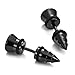 Cool Stainless Steel Men's Stud Screw Black Earrings for men, 7mm Diameter (with Branded Gift Box)