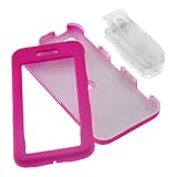Solid Hot Pink Rubberized Snap on Crystal Case with Belt Clip for for Sprint Samsung SPH-M800 Instinct Cell Phone