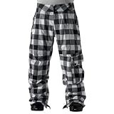 Vans Men's Landen Black Plaid Ski & Snowboard Pant - Size Medium