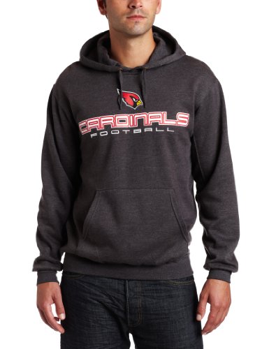 NFL Men's Arizona Cardinals 1st and Goal IV Long Sleeve Hooded Fleece Pullover (Charcoal Heather, X-Large)