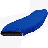 TAIGA Scheherazade 800 DRYLOFT Water Repellent European Goosedown Sleeping Bag (choices: -3C/26.6F or -9C/15.8F), Barrel Style, Blue, Including Stuffsack, German Designed, MADE IN CANADA