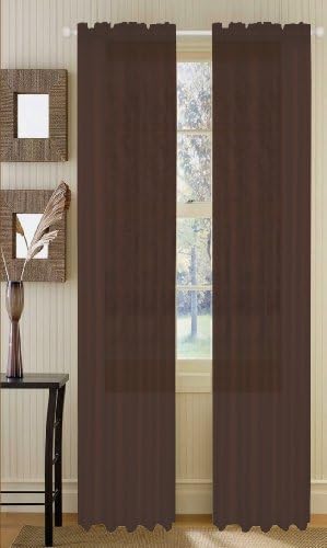 Asbury Elegant Voile Sheer Panel - 55"x84" (Dark Brown)