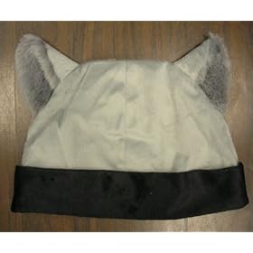  Gray/BLACK CAT ANIME KITTY GOTH RAVE COSPLAY CAP HAT (Size Small),Measures about 22-inches around total