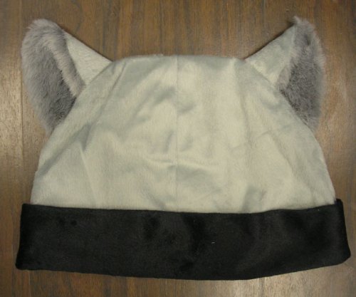 Gray/BLACK CAT ANIME KITTY GOTH RAVE COSPLAY CAP HAT (Size Small),Measures about 22-inches around total - Office Product