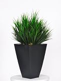 House of Silk Flowers Artificial Green Vanilla Grass in Zinc