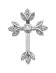 14K White Gold Diamond Cross Pendant - 0.25 Ct. -- LIFETIME WARRANTY